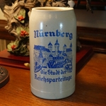 Beer Stein, Third Reich Stein, 1.0L, Stoneware, Die Stadt der Reichsparteitage Nürnberg