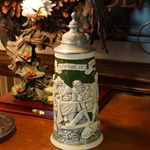 Beer Stein, Marzi & Remy, Catalog Number 1801, 0.5L, Pottery, relief, pewter lid.