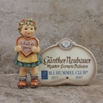 M.I. Hummel 717 Valentine Gift Plaque, Personalized, GN=Günther Neubauer 3/95, Tmk 7