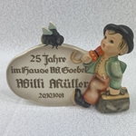 M.I. Hummel 187 W.G.P. Service Plaque, 25th Year Willi Muller, 20.10.1961, Tmk