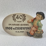 M.I. Hummel 187 M.I. Hummel Plaque In English,  Inge v. Cissewski, 11.4.1979, 40 Years of Service, Tmk 5