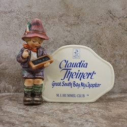 M.I. Hummel 460 Type 10, Personalized Plaques Tmk 7, Claudia Theinert, Great South Bay NY Chapter, Type 1