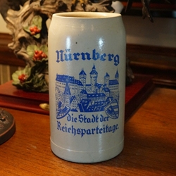 Beer Stein, Third Reich Stein, 1.0L, Stoneware, Die Stadt der Reichsparteitage Nürnberg