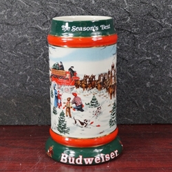 Beer Stein, Anheuser-Busch, CS133 Budweiser Holiday 1991, Type 1