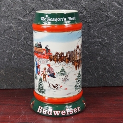 Beer Stein, Anheuser-Busch, CS133 Budweiser Holiday 1991, Signature Edition, Type 1