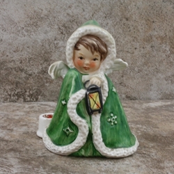 Goebel Figurine, JANET ROBSON Angel With Lantern 42-412-09 Tmk 5, Green, Type 1