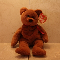 Teddy (Brown, New Face), 4th Gen Swing Tag, 4th Gen Tush Tag, 1993©, PVC, without Sticker