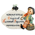 Hummel 205 German Language Dealer Plaque, White, Tmk 1/3