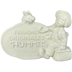 Hummel 208 Dealer's Plaque In French, white overglaze, Tmk 2