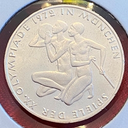 1972 Olympic Games in Munich, legend SPIELE DER XX. OLYMPIADE 1972 IN MÜNCHEN 10 Deutsche Mark, Series 3