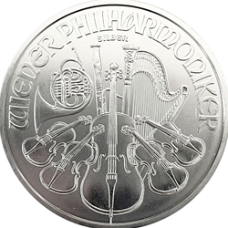 1½ Euro Vienna Philharmonic, 2008-2023, 1 oz .999 Silver