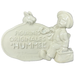 Hummel 208 Dealer's Plaque In French, white overglaze, Tmk 2