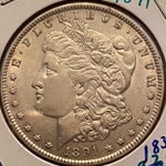 1891 Morgan Silver Dollar