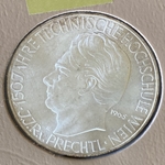 1965 Austria, 25 Schilling Technische Hochschule Wien, KM# 2897, ASW: 0.3344oz