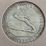 1964 Austria, 50 Schilling Olympische Winterspiele, KM# 2896, ASW: 0.5787oz