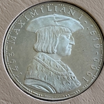 1969 Austria, 50 Schilling Maximilian I, KM# 2906, ASW: 0.5787oz