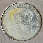 1971 Austria, 50 Schilling Julius Raab, KM# 2911, ASW: 0.5787oz