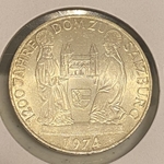 1974 Austria, 50 Schilling Salzburg Cathedral, KM# 2921, ASW: 0.4115oz