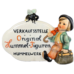 M.I. Hummel 205 Dealer's Plaque, German Language, White, Tmk 1/3