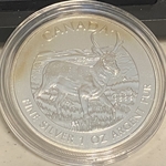 2013 Canada 5 Dollars, 1Oz Silver, Pronghorn Antelope