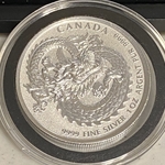 2019 Canada 5 Dollars, 1Oz Silver, Lucky Dragon