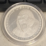 2015 Republic of Congo, 5000 Francs CFA Congo Silverback Gorilla, 1 Oz Silver