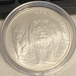 2016 Republic of Congo, 5000 Francs CFA African Lion, 1 Oz Silver