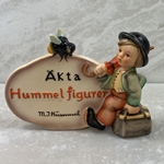 M.I. Hummel 209, Swedish Language Dealer Plaque, without Import, Tmk 2