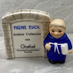 Goebel Figurine, 59 002 10 Friar Tuck Archive Collection Plaque, Blue, Tmk 6