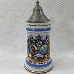 Beer Stein, Regimental, grinning at service time, 1/2L.