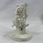 M.I. Hummel 676 Apple Tree Girl, Candle Stick Holder, Arbeitsmuster, White, Gm 3/1989, Tmk 6