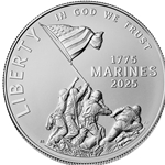 2025 U.S. Marine Corps 250th Anniversary, Uncirculated Silver Dollar