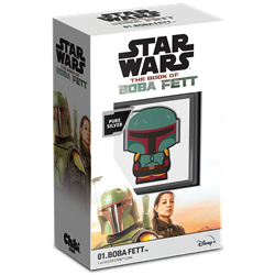 2022 Niue Star Wars Book of BOBA FETT CHIBI 1oz Silver Proof Coin Wanted Sold $110.00