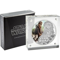 2017 Niue Star Wars Chewbacca The Last Jedi 1oz Colorized Silver Proof Coin Wanted Sold $299.99