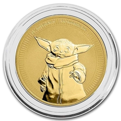 2021 Niue Star Wars GROGU BABY YODA THE MANDALORIAN ~ 1 oz Gold Coin Wanted Sold $3,450.00