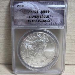 2008 American Eagle Silver One Ounce Certified / Slabbed MS69