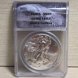 2011 American Eagle Silver One Ounce Certified / Slabbed MS69