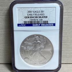 2007 American Eagle Silver One Ounce Certified / Slabbed GEM