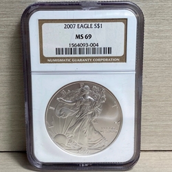 2007 American Eagle Silver One Ounce Certified / Slabbed MS69