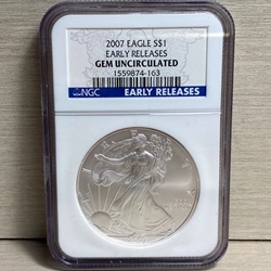 2007 American Eagle Silver One Ounce Certified / Slabbed GEM