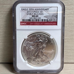 2011 American Eagle Silver One Ounce Certified / Slabbed MS69