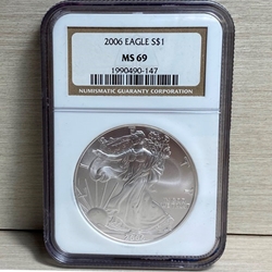 2006 American Eagle Silver One Ounce Certified / Slabbed MS69