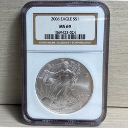 2006 American Eagle Silver One Ounce Certified / Slabbed MS69