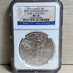 2011 American Eagle Silver One Ounce Certified / Slabbed MS69