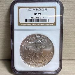 2007-W American Eagle Silver One Ounce Certified / Slabbed MS69