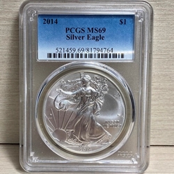 2014 American Eagle Silver One Ounce Certified / Slabbed MS69