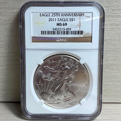 2011 American Eagle Silver One Ounce Certified / Slabbed MS69