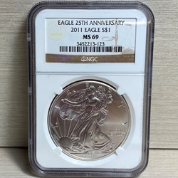 2011 American Eagle Silver One Ounce Certified / Slabbed MS69