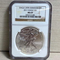 2011 American Eagle Silver One Ounce Certified / Slabbed MS69