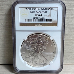 2011 American Eagle Silver One Ounce Certified / Slabbed MS69